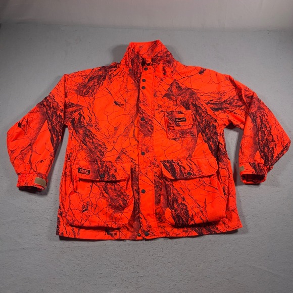 Gamehide Hunting Jacket Men XL Blaze Orange Camo Shell Waterproof Pockets - Picture 1 of 10
